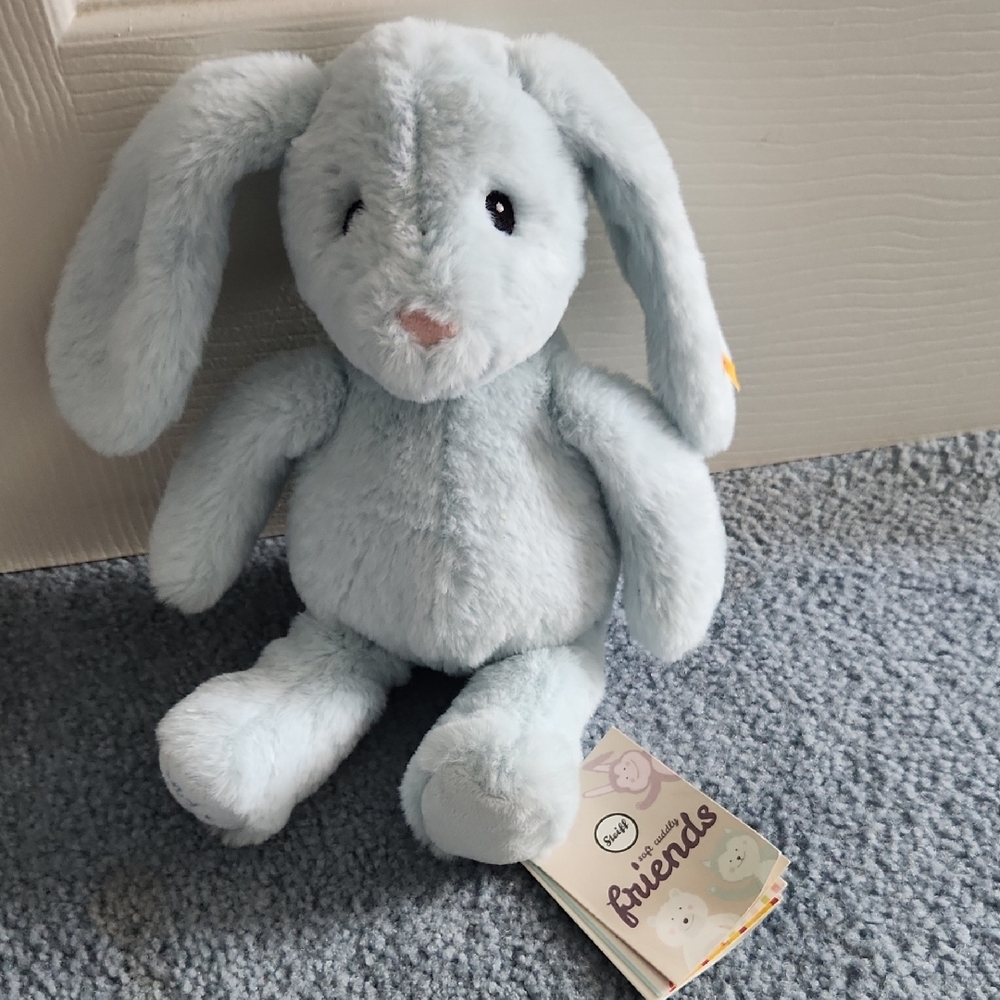 Adorable Light Blue Bunny Plush by Steiff